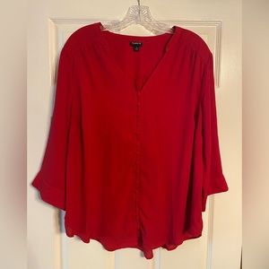 Torrid Bright Red Blouse Size 1 (XL)